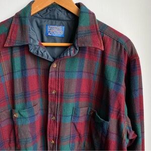 VTG Pendleton Board Shirt Pure Virgin Wool Made in USA Plaid Button Down XL